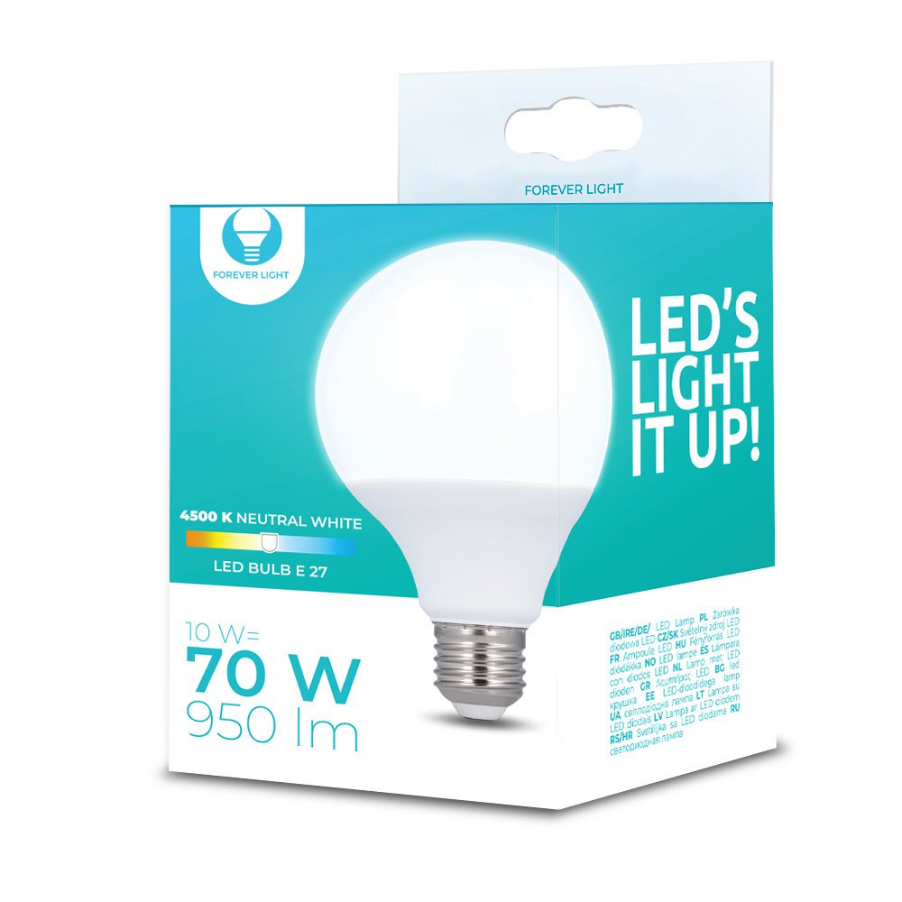 205198_oryg LED Bulb E27 G95 10W 230V 4500K 950lm Forever Light