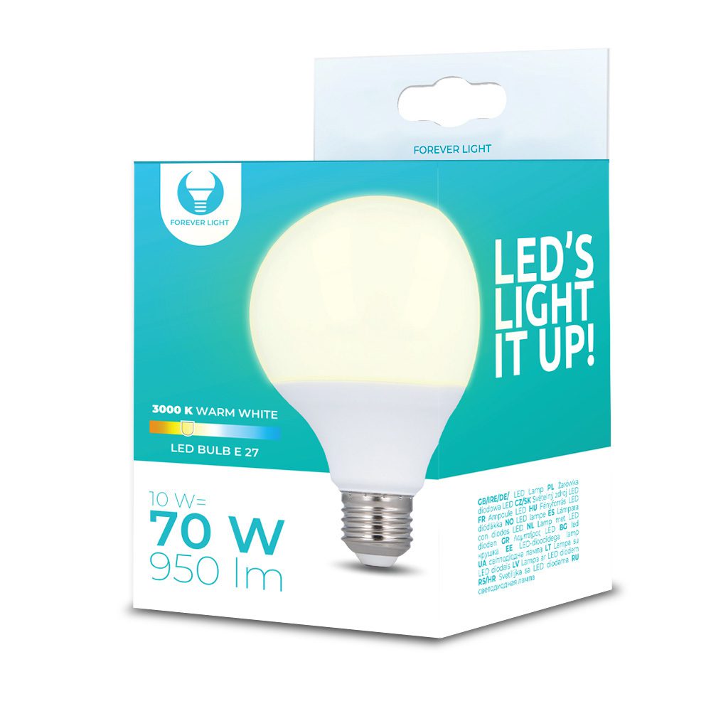 205199_oryg LED Bulb E27 G95 10W 230V 3000K 950lm Forever Light