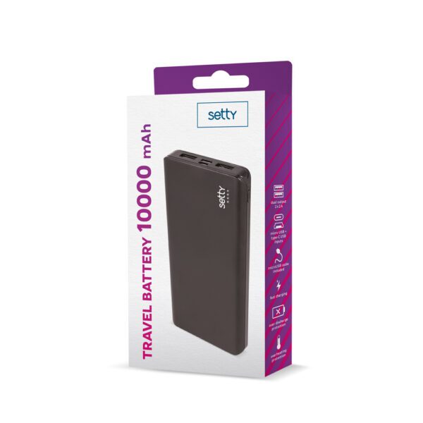 Setty power bank 10000 mAh in-out black