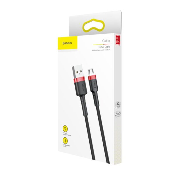 Baseus cable Cafule USB - microUSB 2,0 m 1,5A black-red