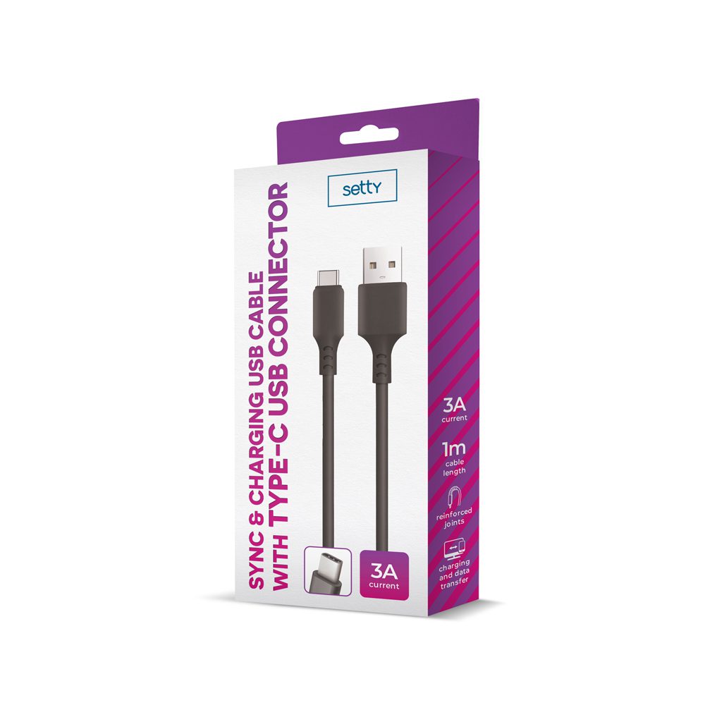 217660_oryg Setty cable USB - USB-C 1,0 m 3A black