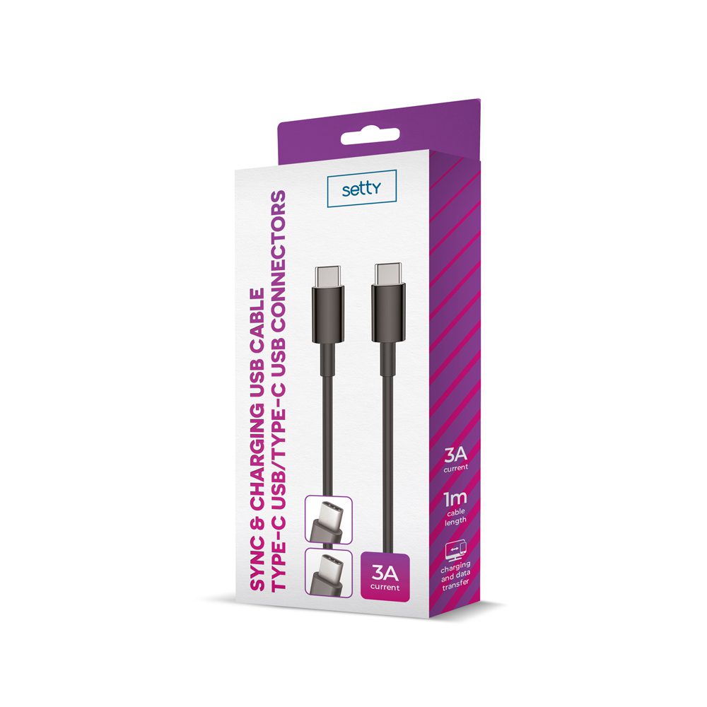 217662_oryg Setty cable USB-C - USB-C 1,0 m 3A black