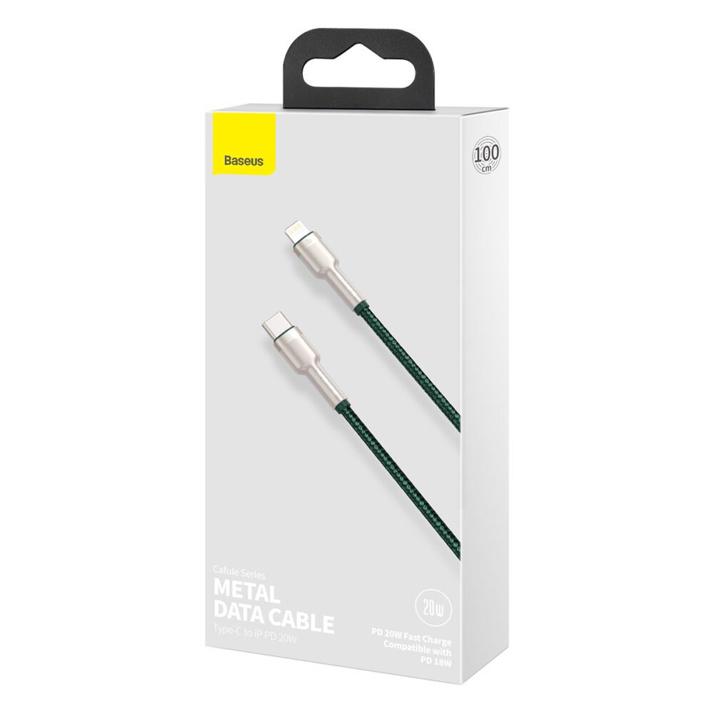 Baseus cable Cafule Metal PD USB-C - Lightning 1,0 m green 20W