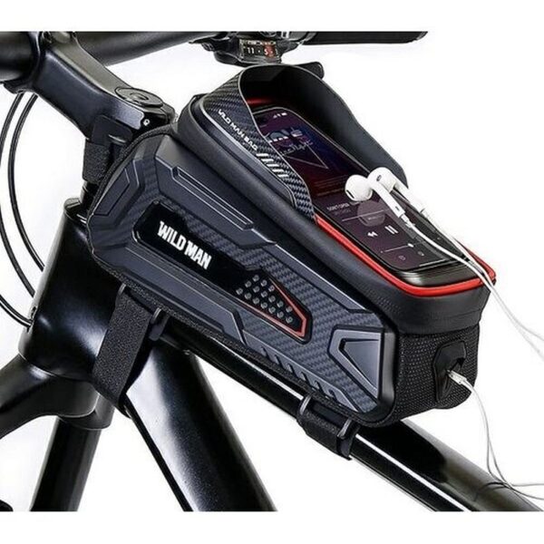 21bff17bcc6bc0462f9d0d190e7bba46 WILDMAN traveling bag for bike frame with zipper 2L (4 "- 7") M30 black