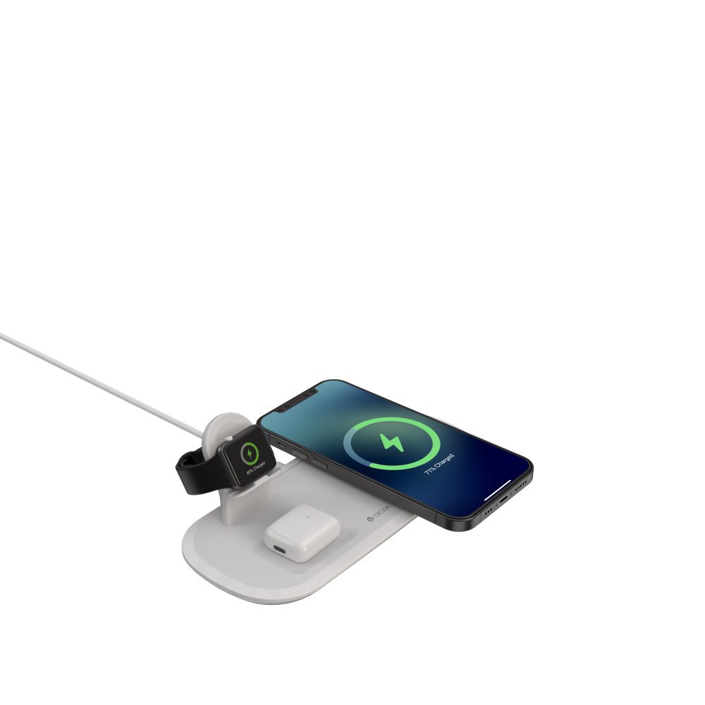 Devia wireless charger 3in1 Smart 15W white