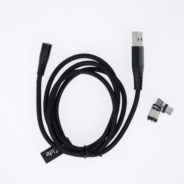 223598_oryg Maxlife MXUC-03 magnetic cable USB - Lightning + USB-C + microUSB 1,0 m 3A black nylon