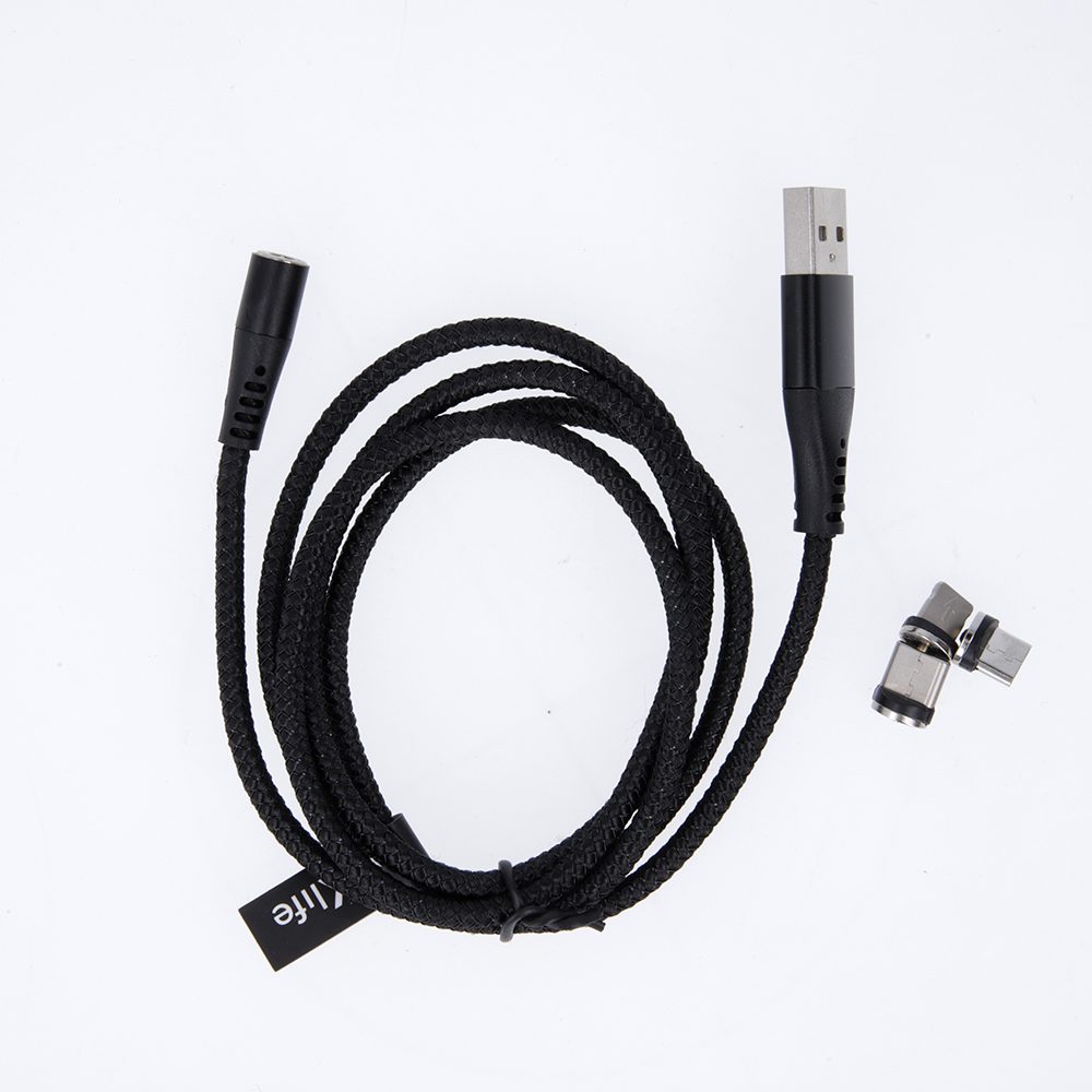 223598_oryg Maxlife MXUC-03 magnetic cable USB - Lightning + USB-C + microUSB 1,0 m 3A black nylon