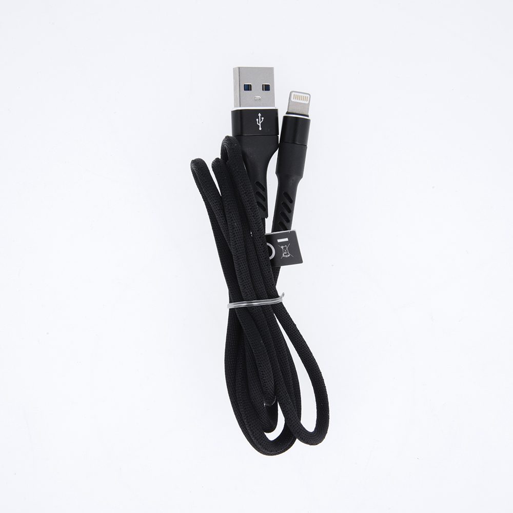 223718_oryg Maxlife MXUC-01 cable USB - Lightning 1,0 m 2A black nylon