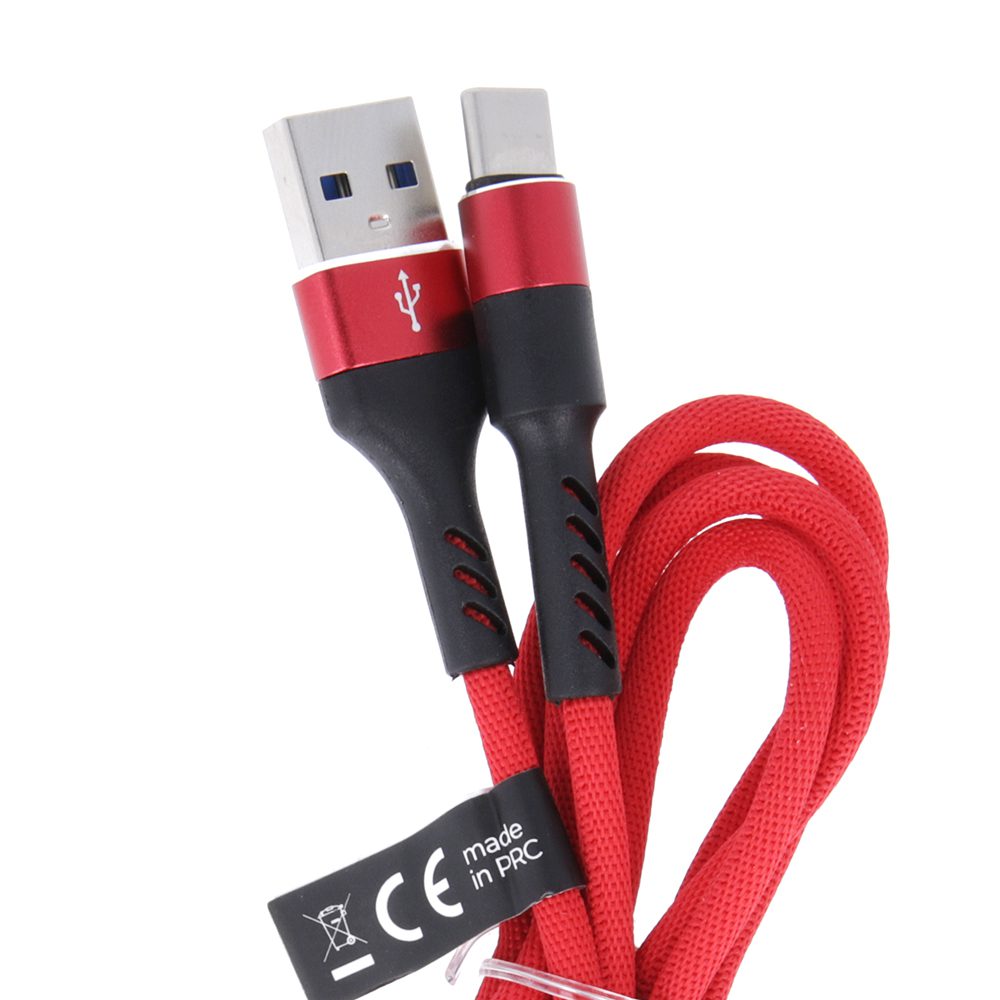 224043_oryg Maxlife MXUC-01 cable USB - USB-C 1,0 m 2A red nylon