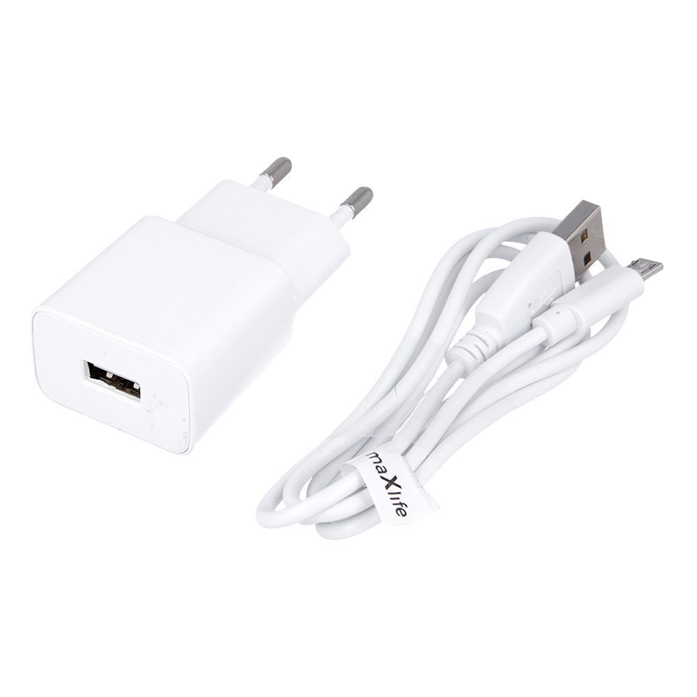 226160_oryg Maxlife MXTC-01 charger 1x USB 1A white + microUSB cable