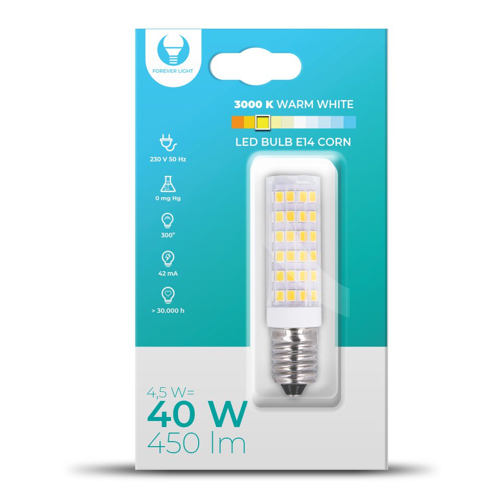 226623_oryg LED Bulb E14 Corn 4.5W 230V 3000K 450lm Forever Light