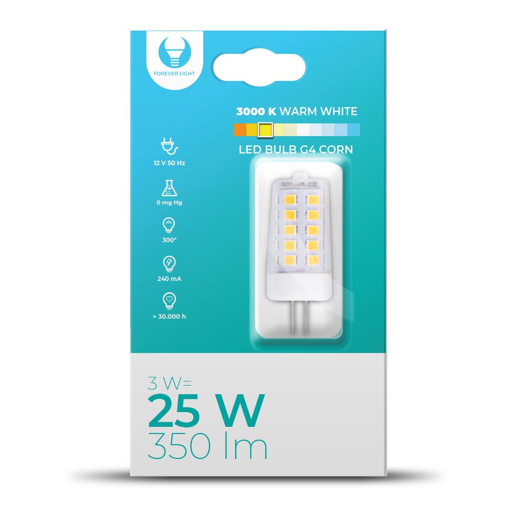 226626_oryg LED Bulb G4 Corn 3W 12V 3000K 350lm Forever Light