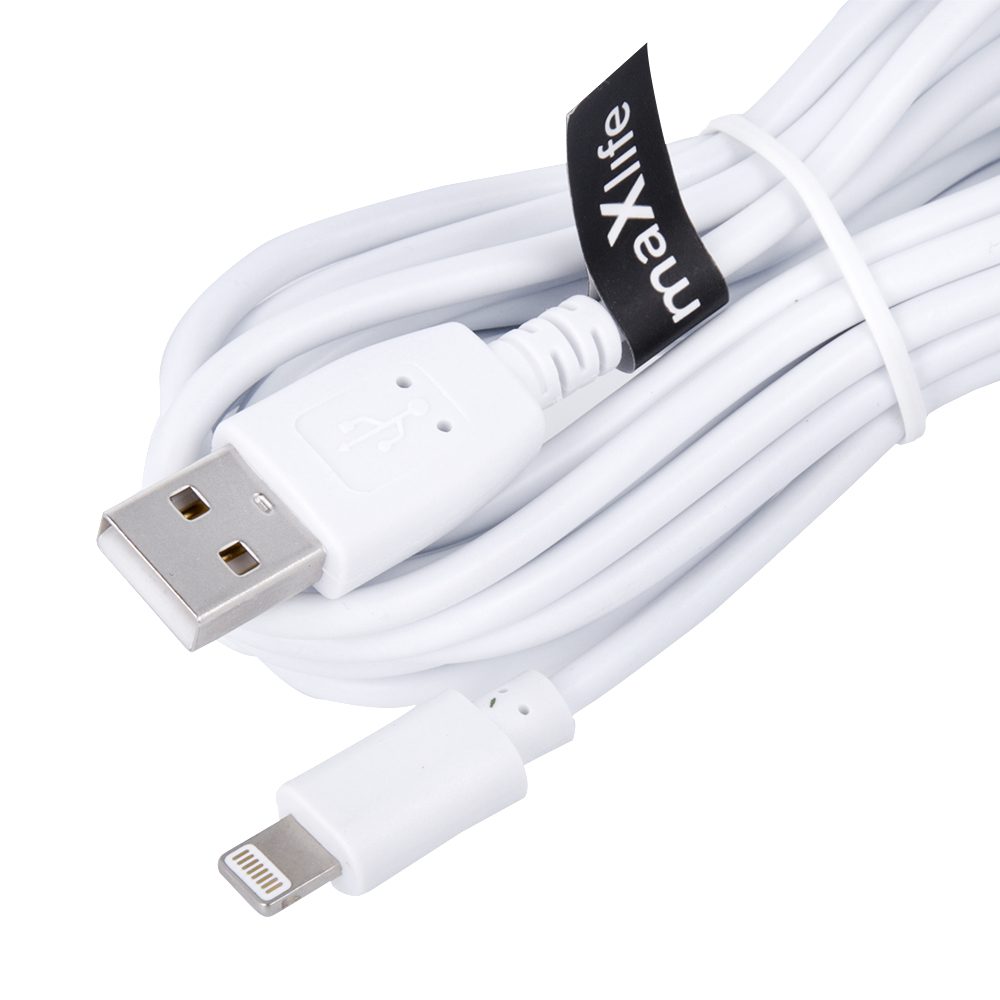 226675_oryg Maxlife cable USB - Lightning 3,0 m 2A white