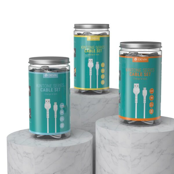 Devia cable Kintone V2 EC406 USB - Lightning 1,0 m 2,1A white set 30 pcs