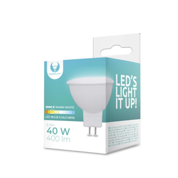 LED Bulb GU5,3 MR16 6W 12V 3000K 400lm Forever Light