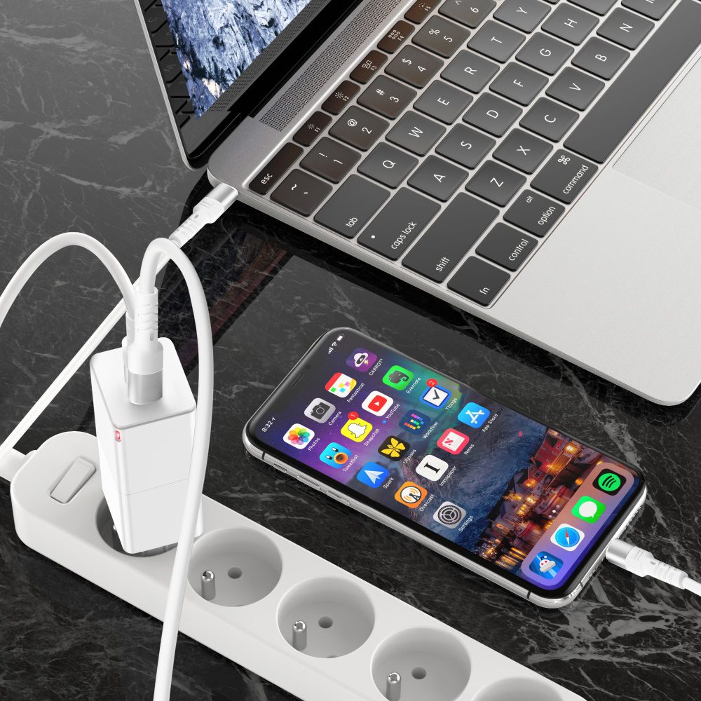 229269_oryg Forever Core High Power cable USB - USB-C 2,0 m white 100W for GaN
