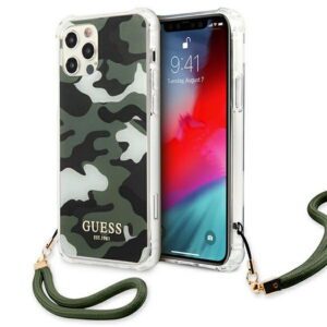 Guess case for iPhone 12 Pro Max 6,7" GUHCP12LKSARKA khaki hard case Camo Collection