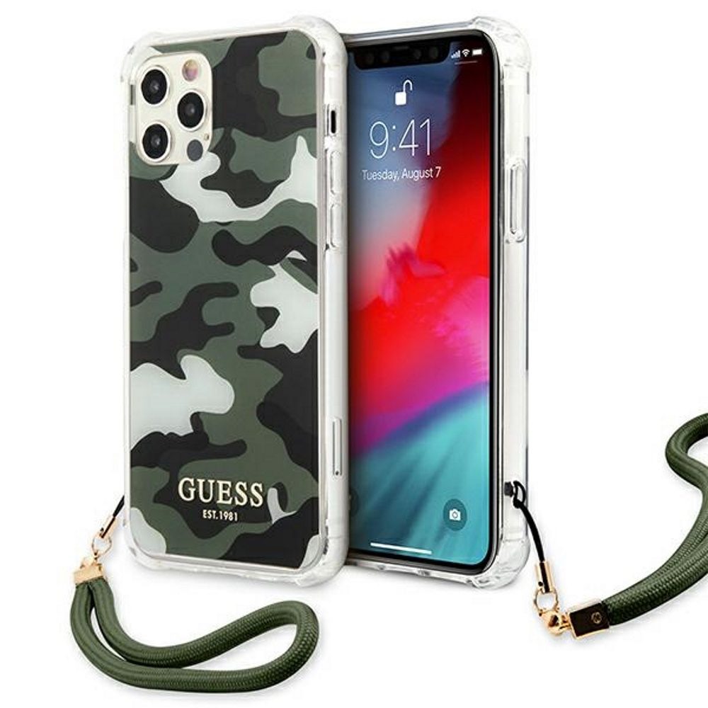 230524_oryg Guess case for iPhone 12 Pro Max 6,7" GUHCP12LKSARKA khaki hard case Camo Collection