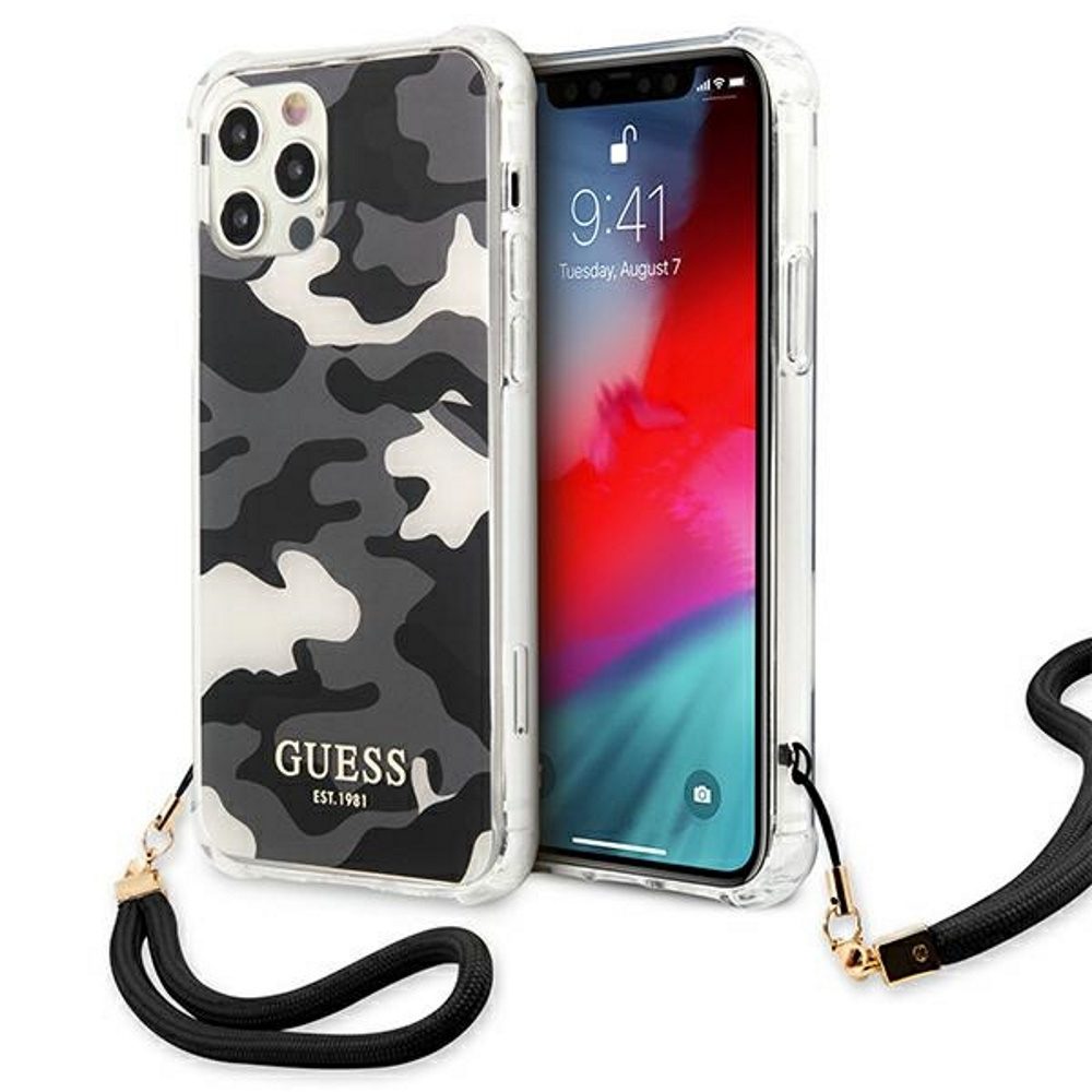 230527_oryg Guess case for iPhone 11 GUHCN61KSARBK black hard case Camo Collection