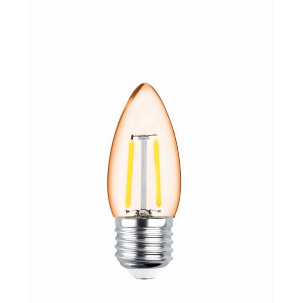 232019_oryg LED Bulb Filament E27 C35 2W 230V 2200K 180lm COG gold Forever Light