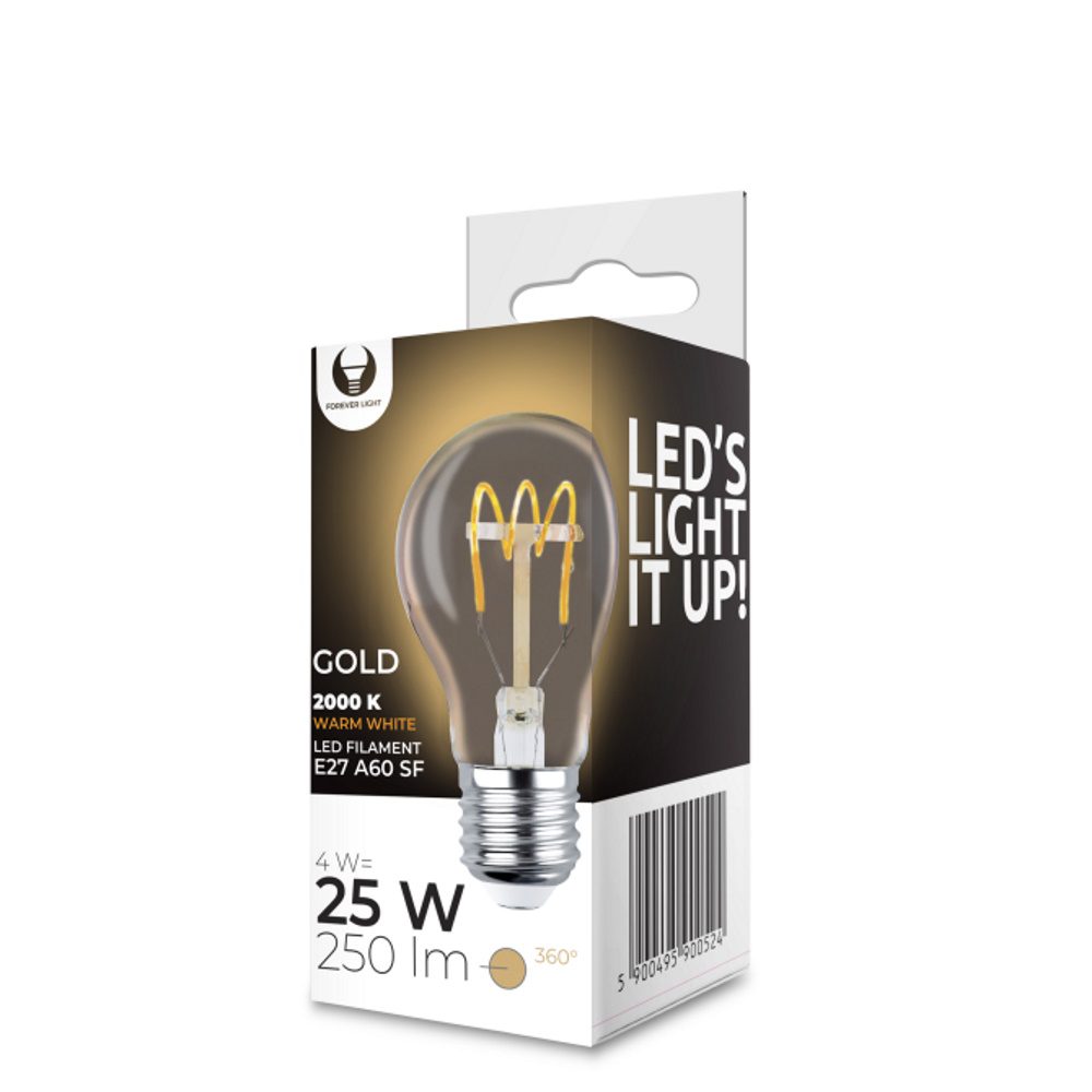 232029_oryg LED Bulb Filament E27 A60 4W 230V 2000K 250lm SF gold Forever Light
