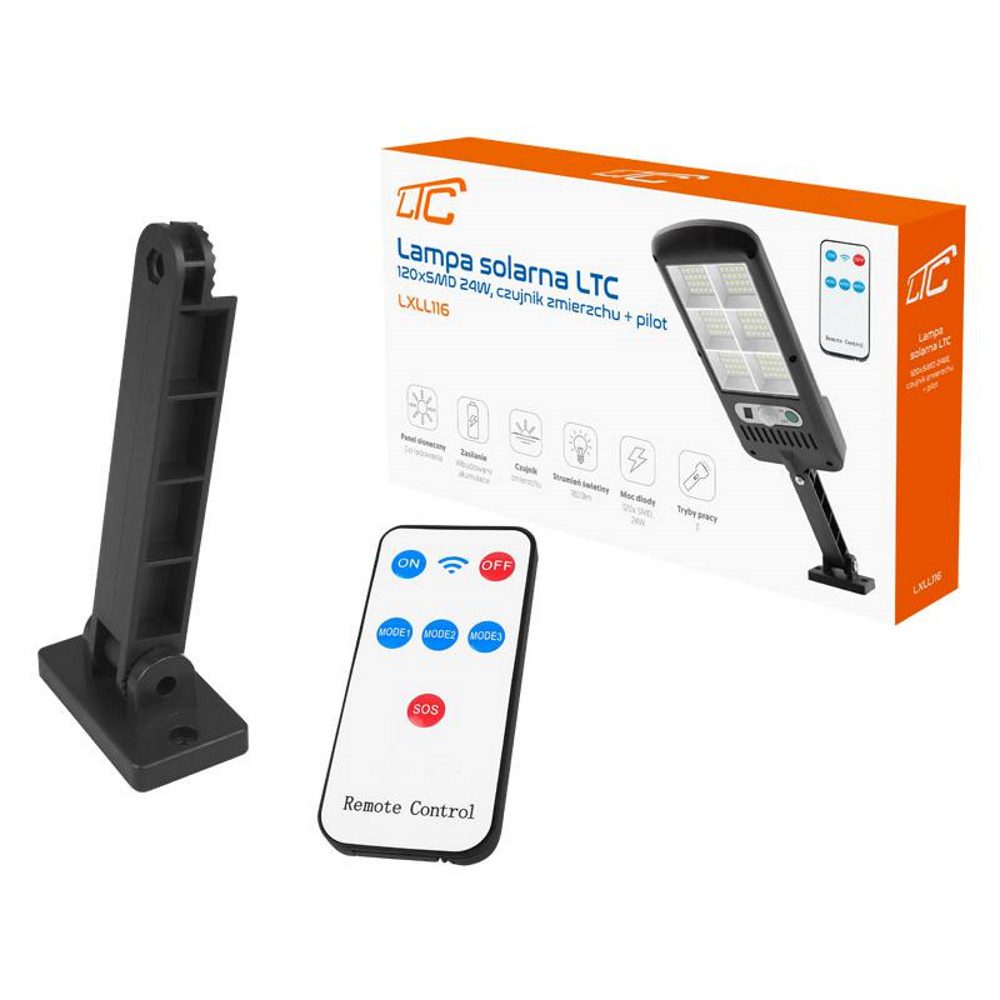 Solar lamp LTC 120-LED SMD 24W 1800lm 1800mAh + RC