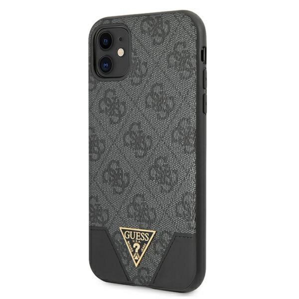 233520_oryg Guess case for iPhone 11 GUHCN61PU4GHBK gray hard case 4G Triangle Collection