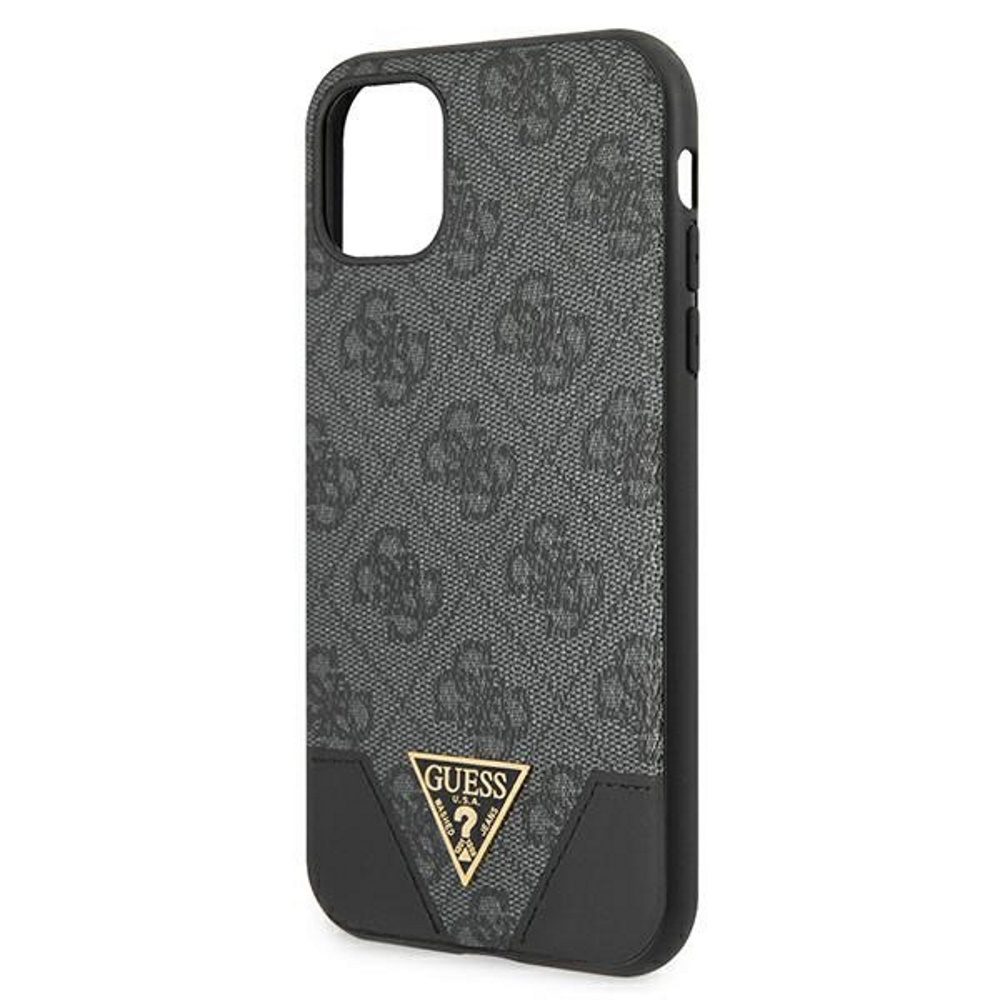 233521_oryg Guess case for iPhone 11 GUHCN61PU4GHBK gray hard case 4G Triangle Collection