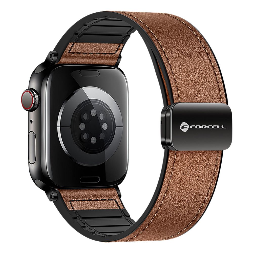 2336d05f1c243410ad77b9da88a15826 FORCELL F-DESIGN FA21 eco leather strap for APPLE Watch 42 / 44 / 45 / 49 mm brown