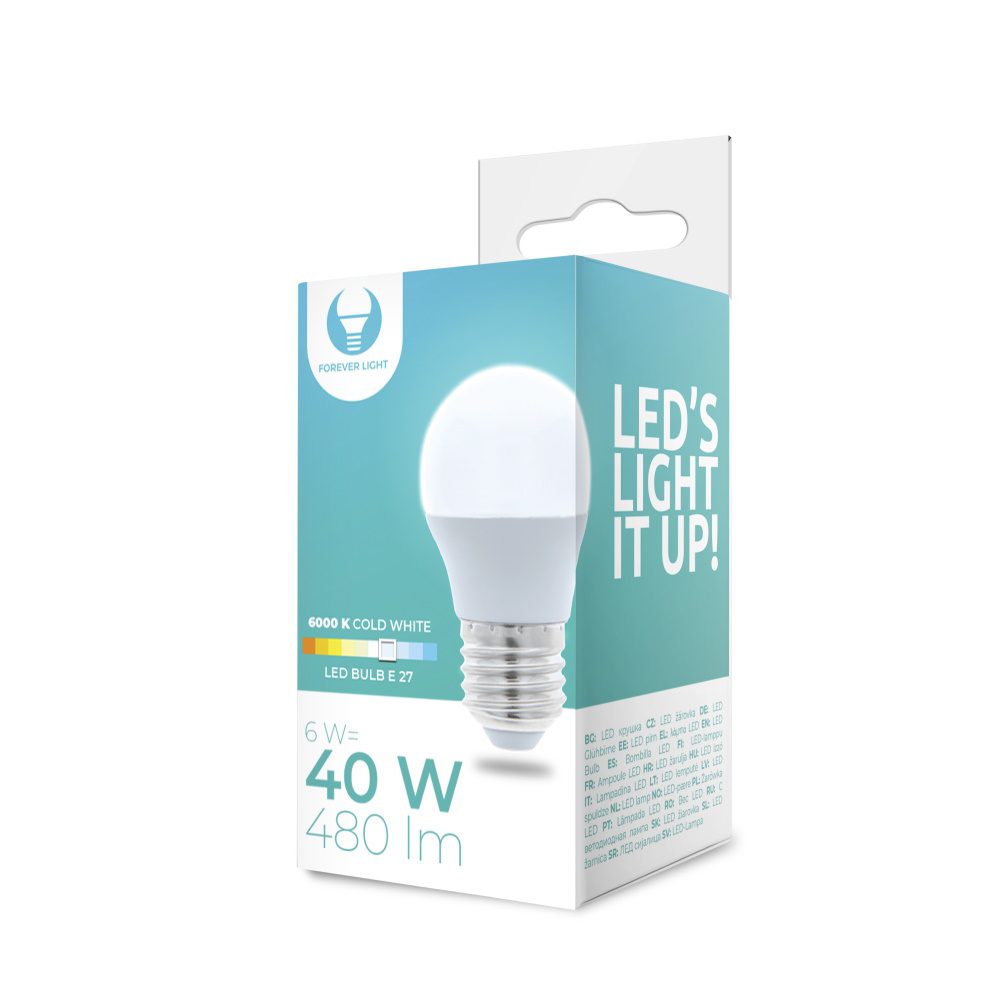235045_oryg LED Bulb E27 G45 6W 230V 6000K 480lm Forever Light