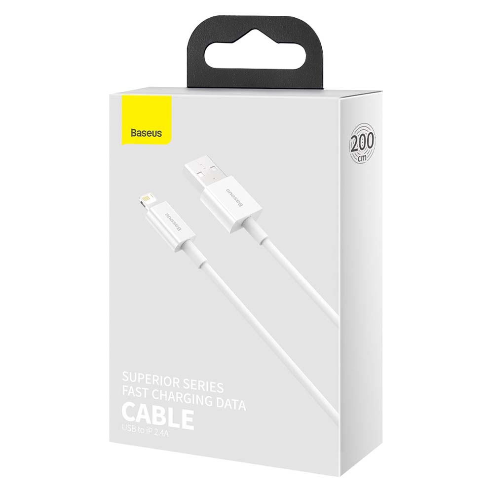 238905_oryg Baseus cable Superior USB - Lightning 2,0 m 2,4A white