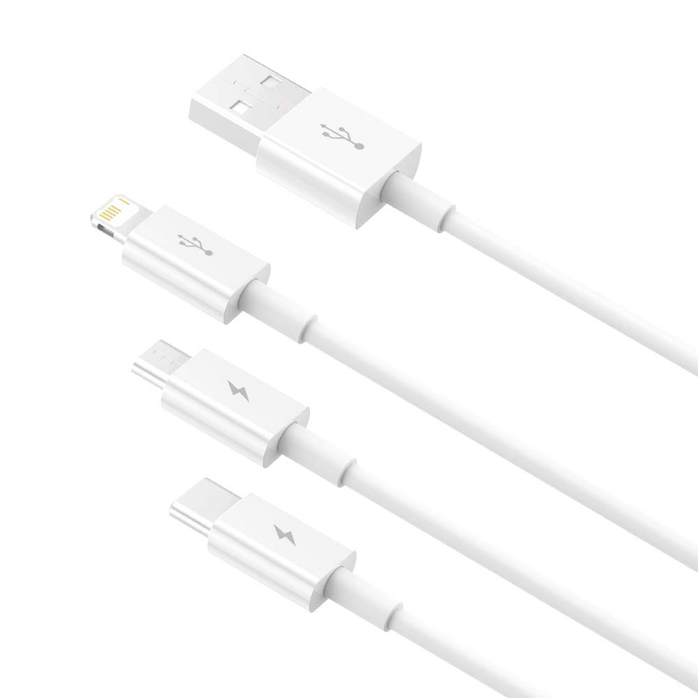 Baseus cable 3in1 Superior USB - Lightning + USB-C + microUSB 1,5 m 3,5A white