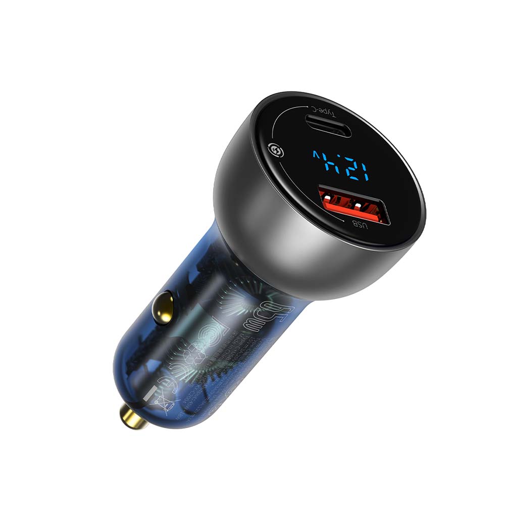 Baseus car charger Particular PD 65W 1x USB 1x USB-C transparent