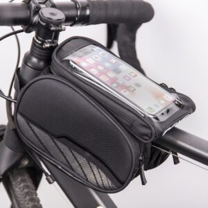 239065_oryg Waterproof bicycle frame bag with a removable phone case black