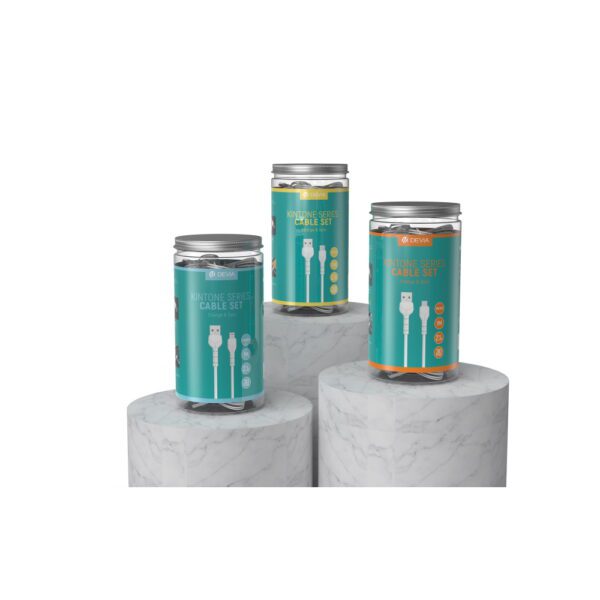 Devia cable Kintone V2 EC305  USB - USB-C 1,0 m 2,1A white set 30 pcs