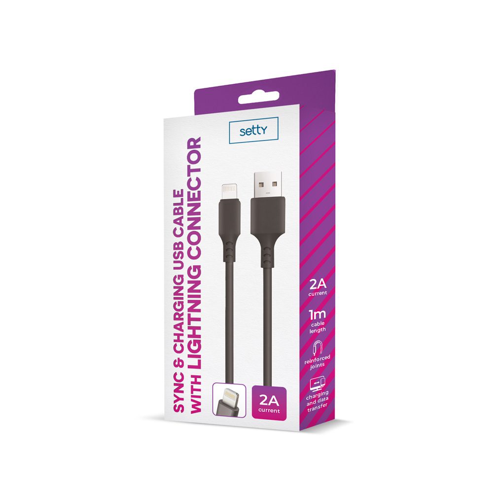 239935_oryg Setty cable USB - Lightning 1,0 m 2A black NEW