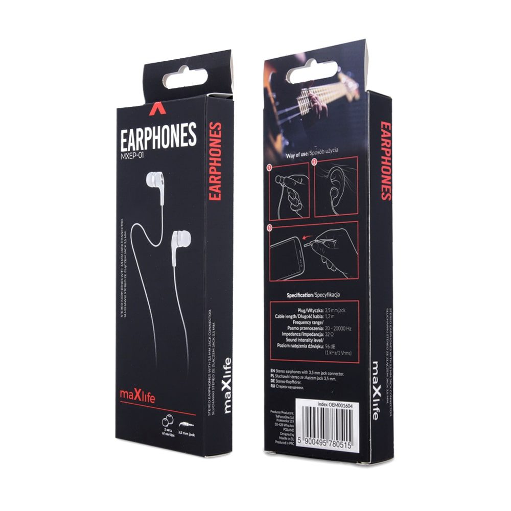 243430_oryg Maxlife wired earphones MXEP-01 jack 3,5mm white