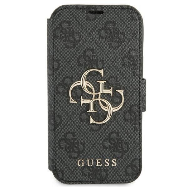 246153_oryg Guess case for iPhone 13 Pro / 13 6,1" GUBKP13L4GMGGR grey book case 4G Big Metal Logo