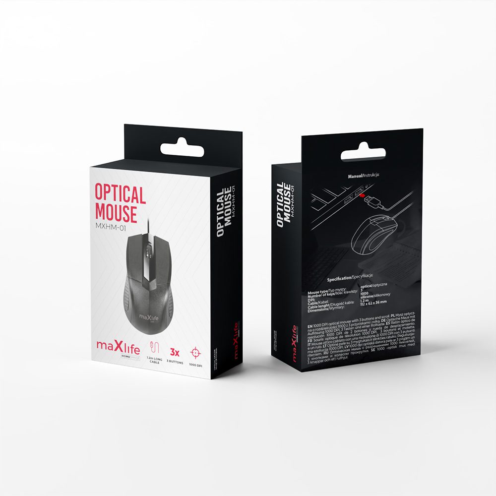 246352_oryg Maxlife Home Office MXHM-01 optical mouse 1000 DPI 1,2 m black