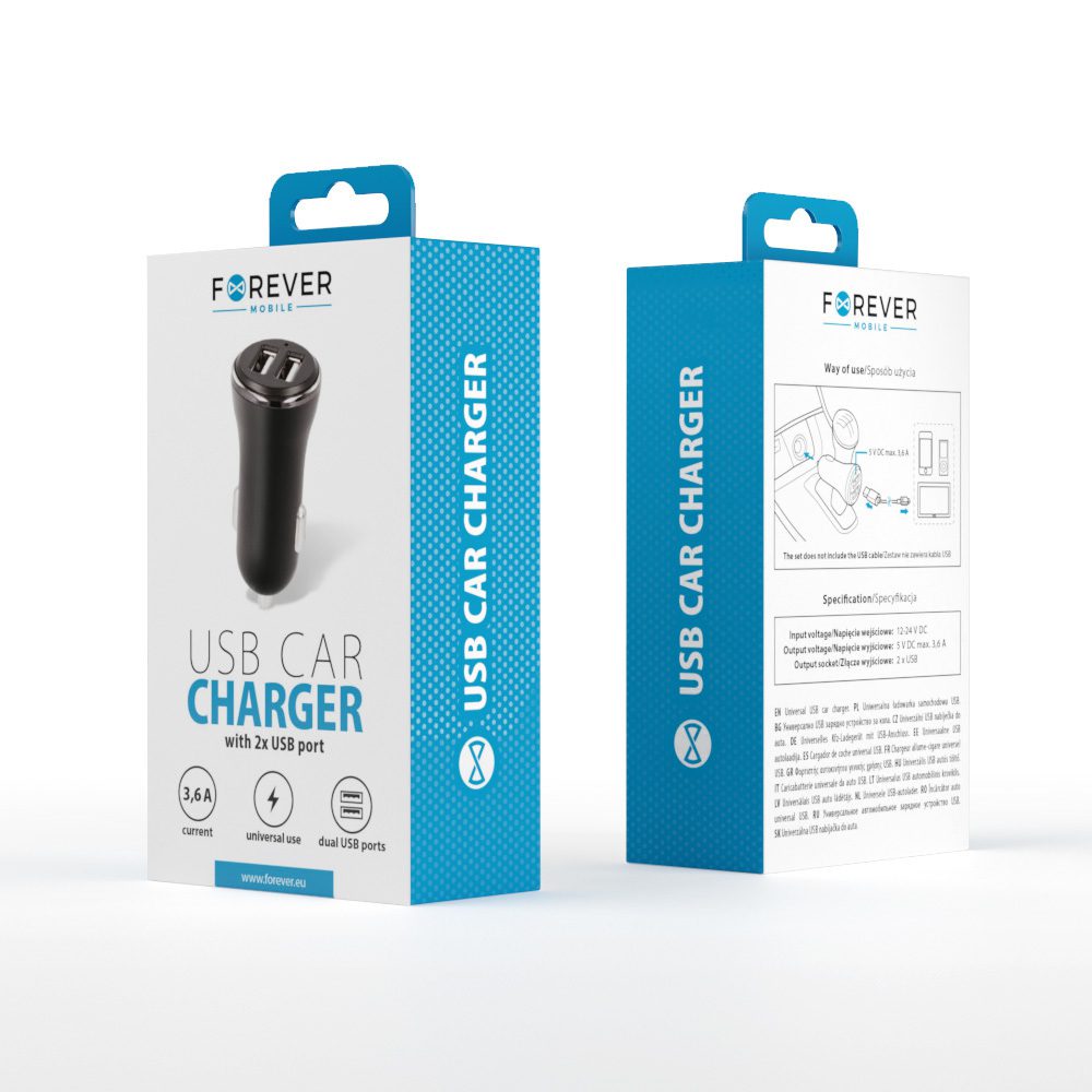 248372_oryg Forever CC-03 car charger 2x USB 3,6A black
