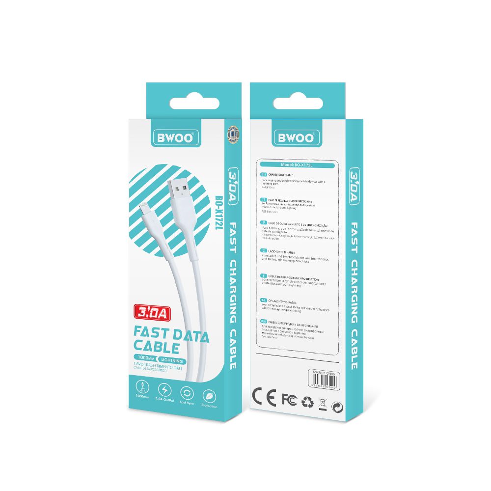 BWOO Cable USB - Lightning 1m 3A White X172L