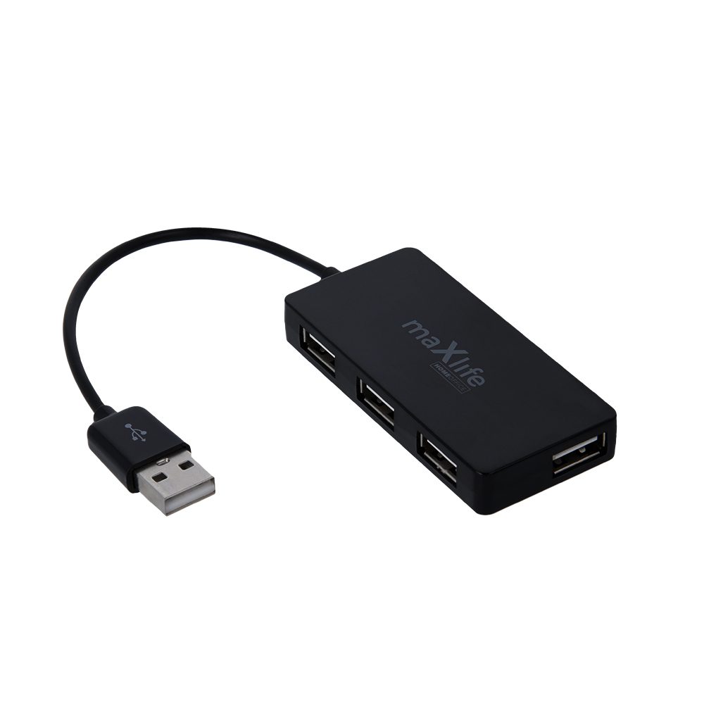 251092_oryg Maxlife Home Office USB 2.0 hub USB - 4x USB 0,15 m black + cable 1,5 m