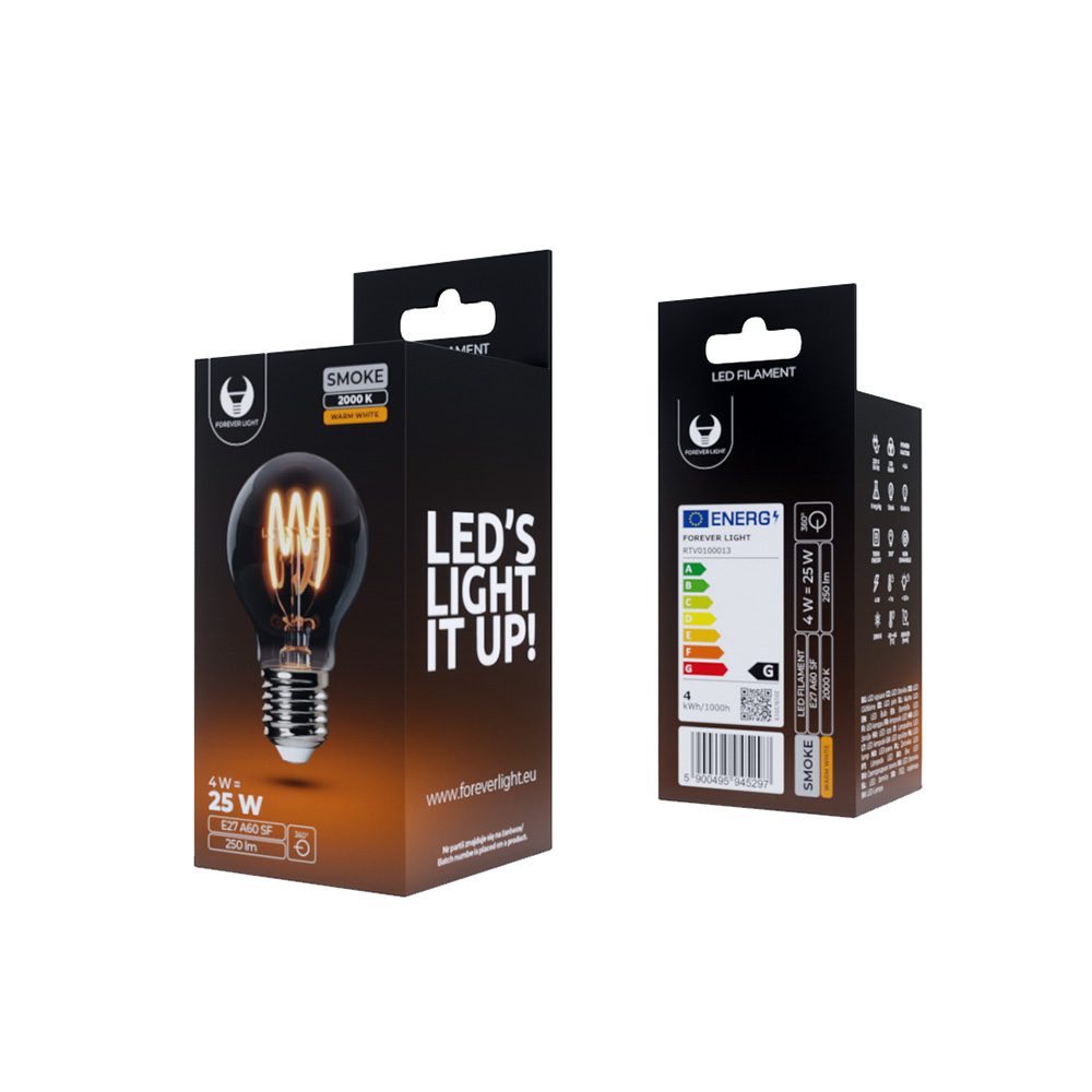 251438_oryg LED Bulb Filament E27 A60 4W 230V 2000K 250lm SF smoked Forever Light
