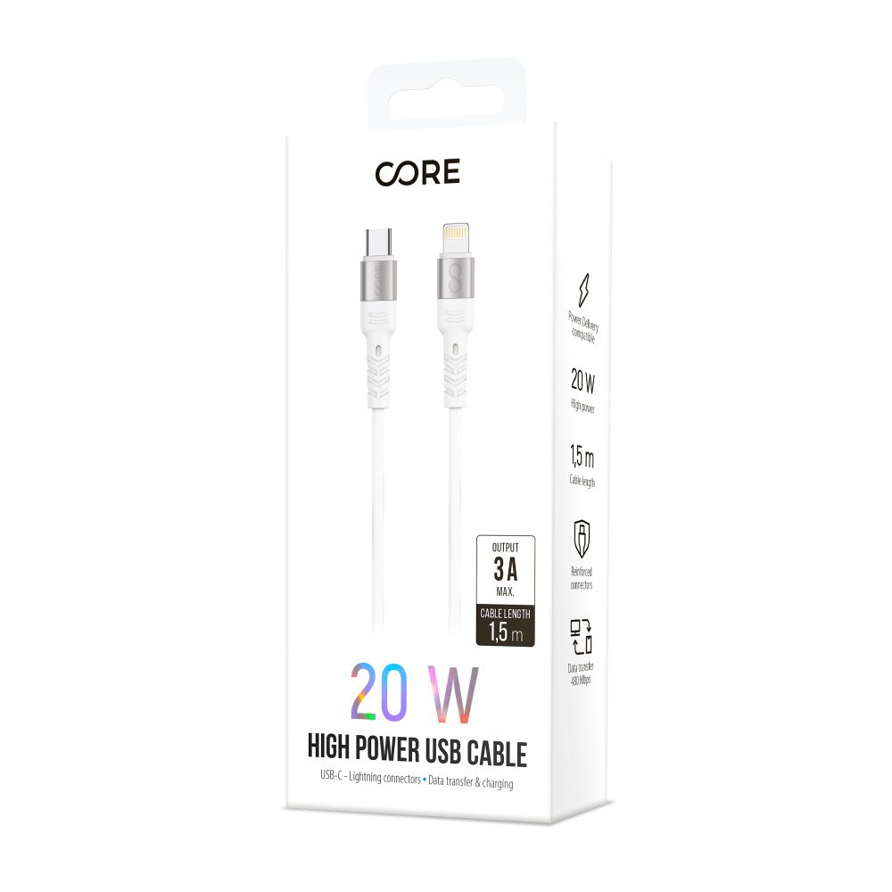 253892_oryg Forever Core High Power cable USB-C - Lightning 1,5 m 20W white