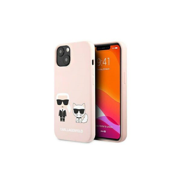 255967_oryg Karl Lagerfeld case for iPhone 13 Pro Max 6,7" KLHMP13XSSKCI pink hard case Silicone Karl & Choupette Magsafe