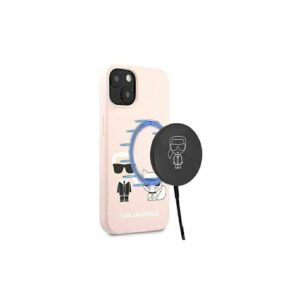 255968_oryg Karl Lagerfeld case for iPhone 13 Pro Max 6,7" KLHMP13XSSKCI pink hard case Silicone Karl & Choupette Magsafe