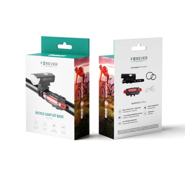 256717_oryg Bicycle light set Basic BLG-100 Forever Outdoor