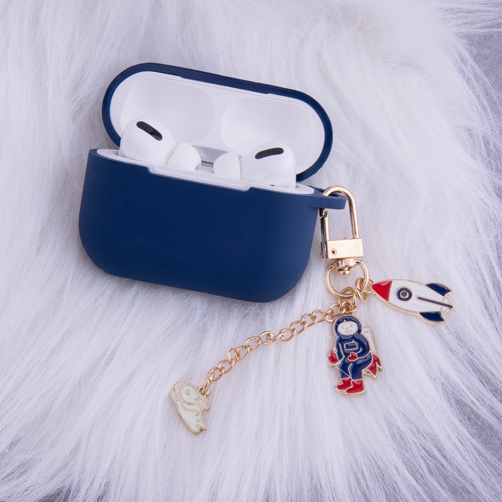 262040_oryg Case for Airpods / Airpods 2 dark blue with pendant