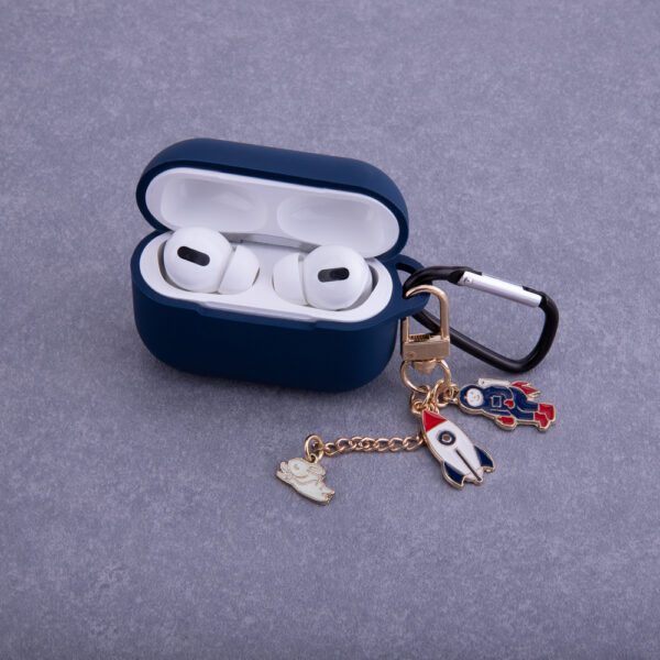 262041_oryg Case for Airpods / Airpods 2 dark blue with pendant