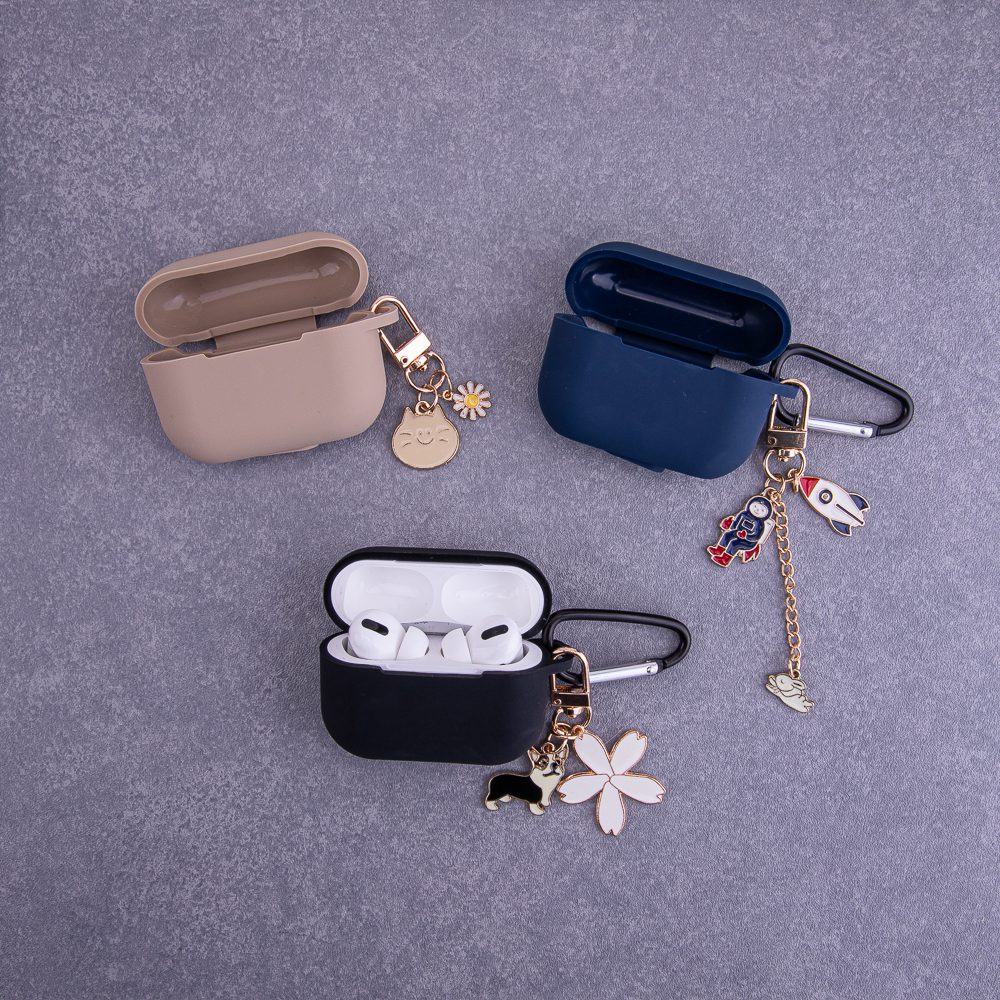 262042_oryg Case for Airpods / Airpods 2 dark blue with pendant